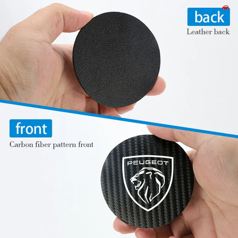 Car Interior Anti Slip Pad Car Accessories Carbon fibre Coaster Non Slip Water Cup Pad Mat For Peugeot 408 4008 308 3008 5008 508 2008 208 301 407 108 106