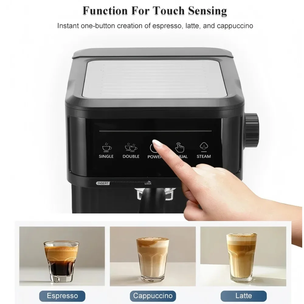 110V 220V 1.8L Espresso Machine Italian Coffee Machine Home Small Semi-Automatic 20Bar Coffee Machine Milk Foam 3