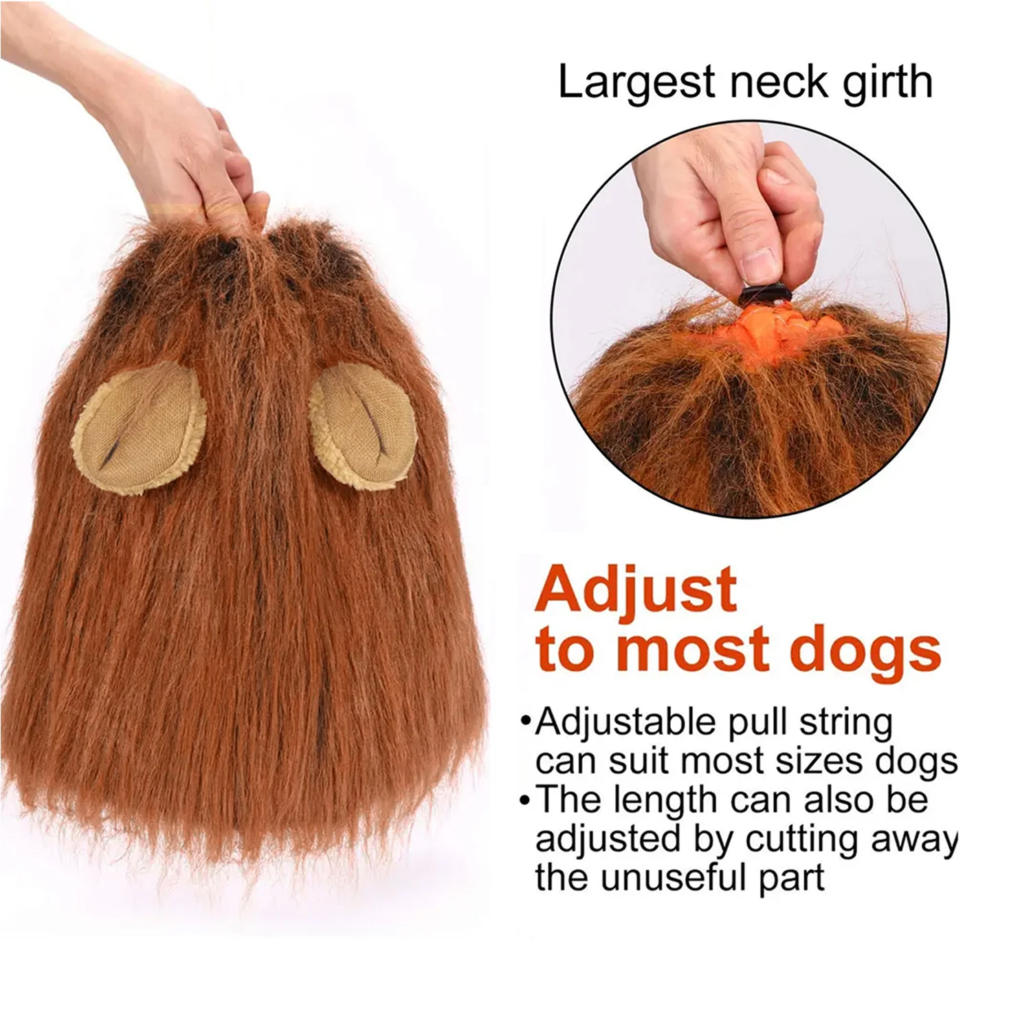 Cute Pet Dog Cosplay Clothes Realistic Lion Mane Dog Costume with Tail Set Medium&Large Dogs Christmas Pet Accessories dog costume set