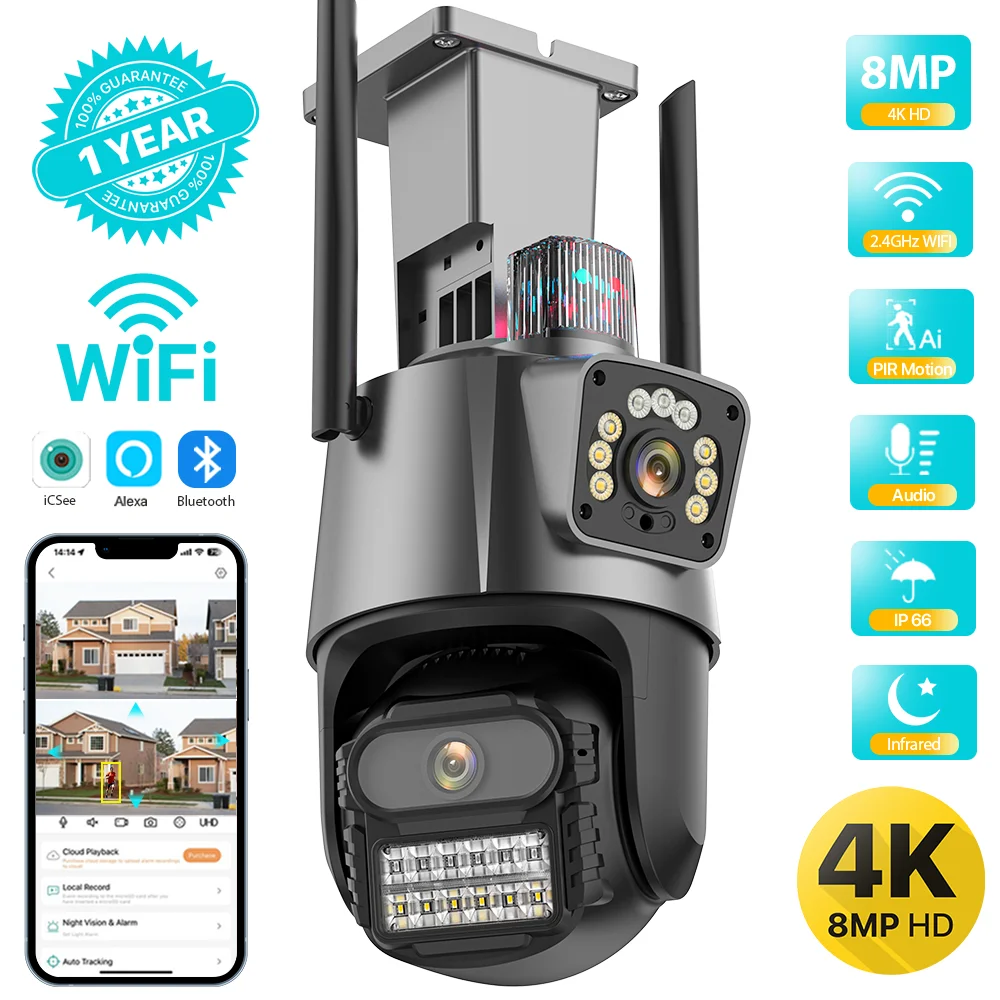 Überwachungskamera 8MP 4K WIFI IP Kamera Automatische PTZ