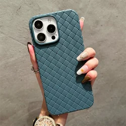 Luxury Woven Grid Breathable Mesh Cooling Phone Case - Thin Soft Silicone Cover - iPhone 12 Pro (Gray Blue)