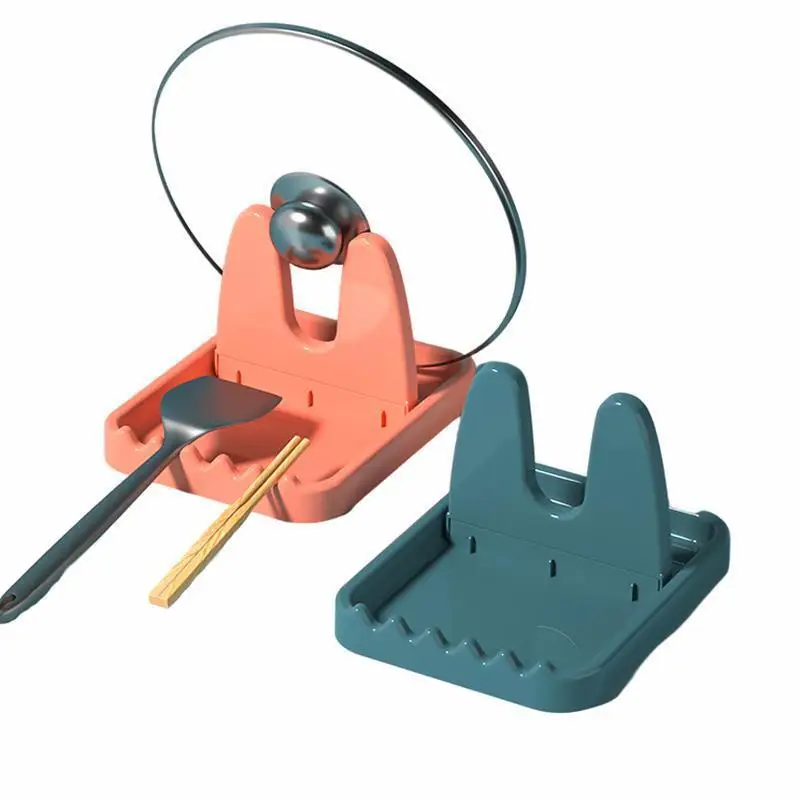 Foldable Pot Cover Shelf Kitchen Spatula And Spoon Multi function