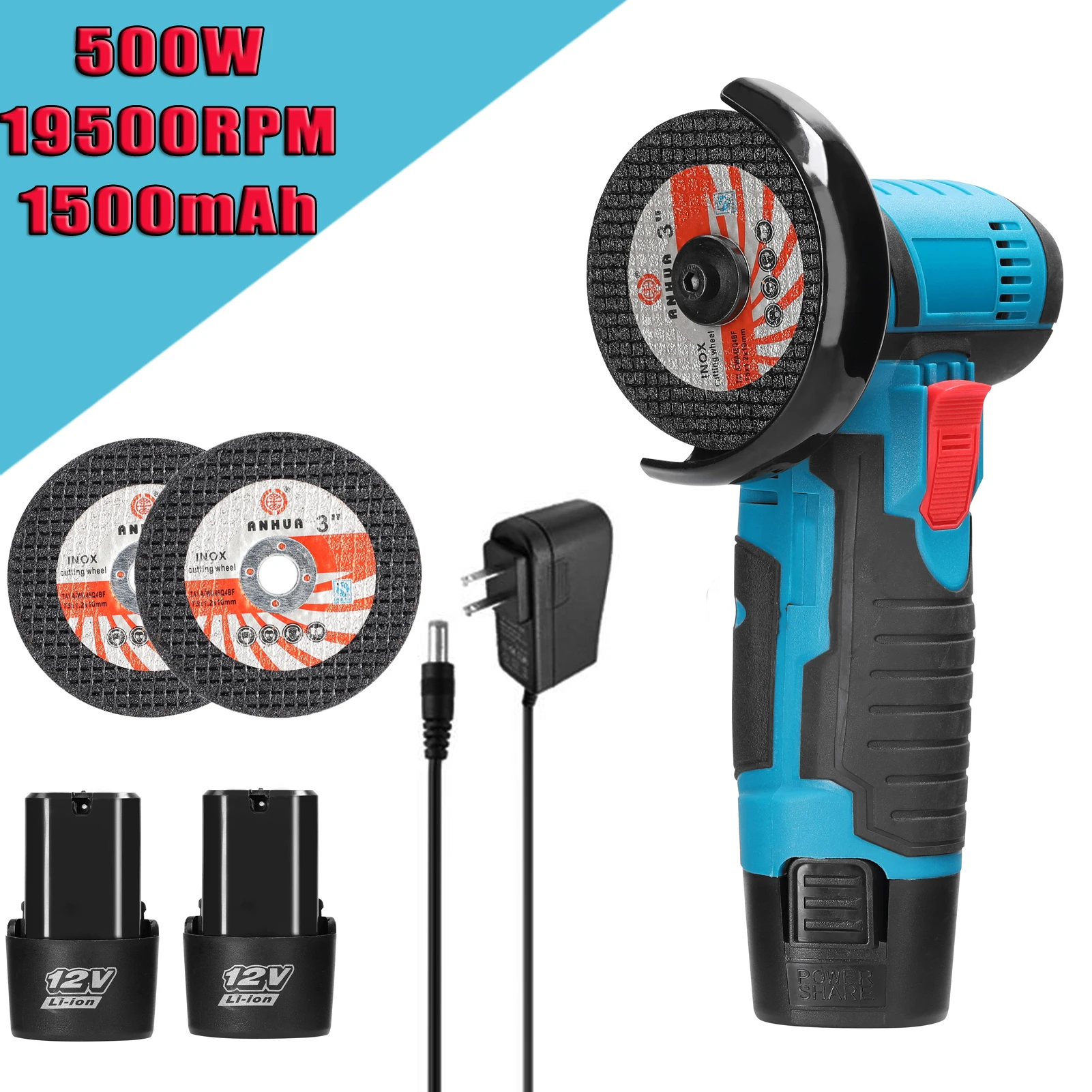 12 V Angle Grinder Electric Grinder Machine Ceramic Tile Wood Polishing