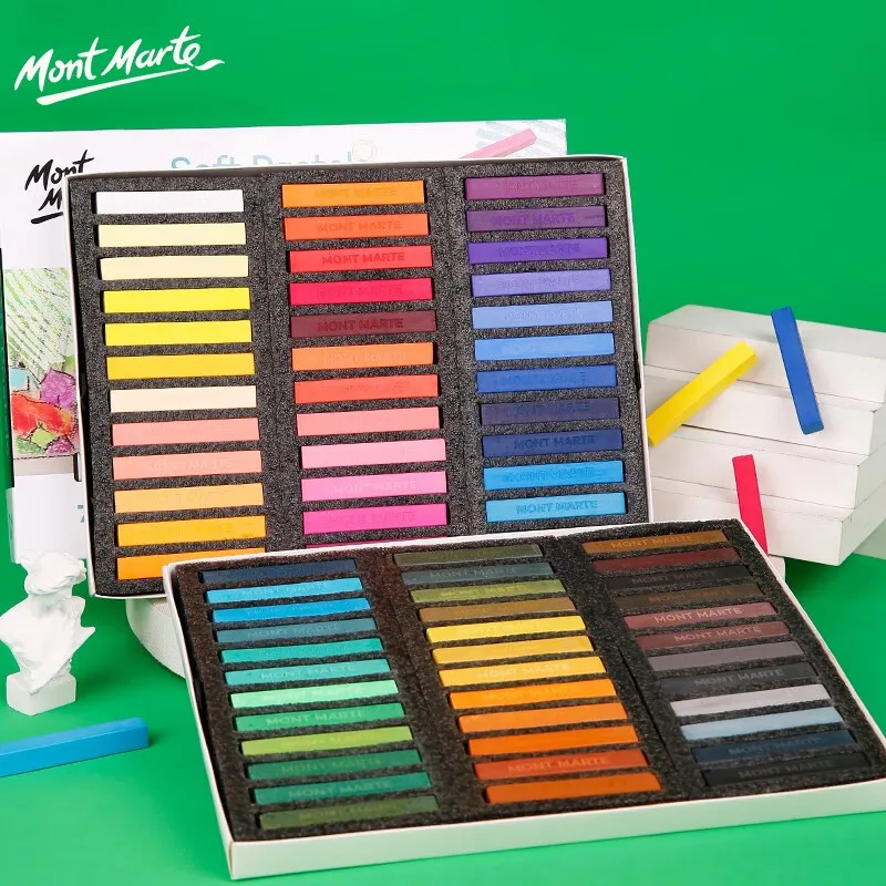 

Mont Marte Painting Crayons Soft Pastel 12/24/36/48/72 Colors/Set Art Supplies Chalk Color Crayon Brush Stationery for Students