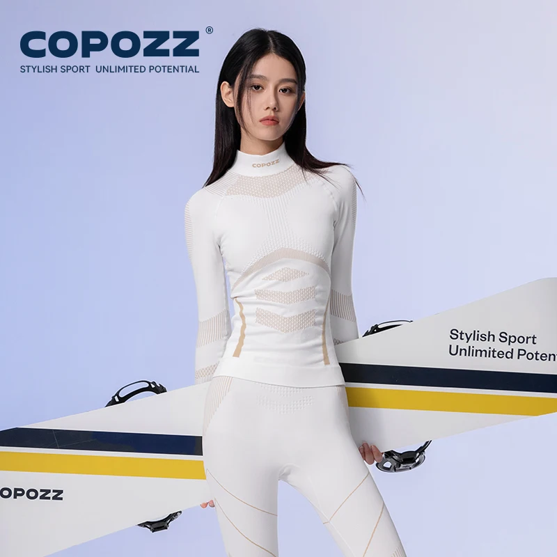 COPOZZ Winter Ski Thermal Underwear Sets Men Women Lycra Fabric Quick Dry Tracksuit Ski Thermo Underwear Long Johns thermal underwear set