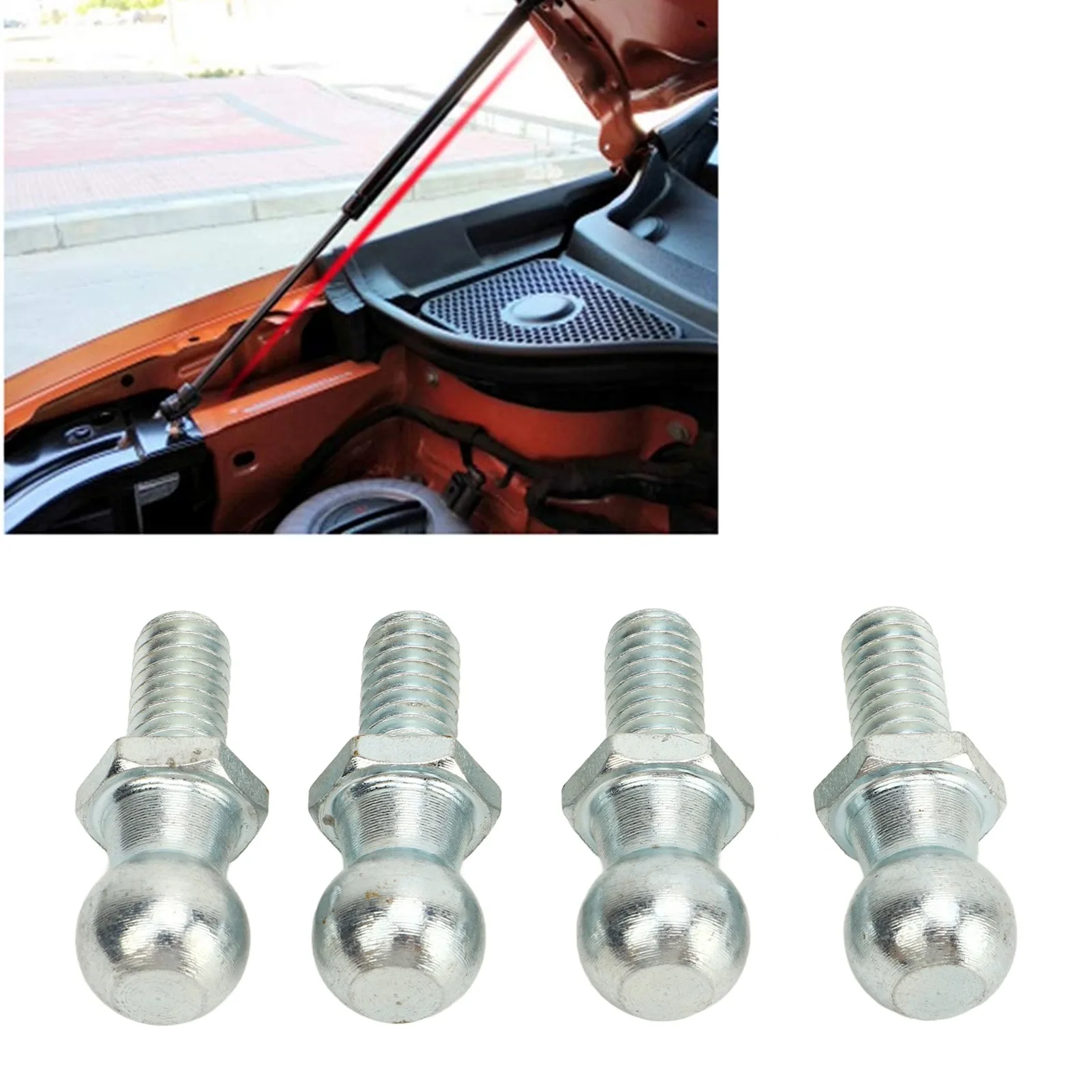 

4pcs 13mm Ball Studs With Hardware 5/16in 18 Thread Long Durability For Gas Lift Strut