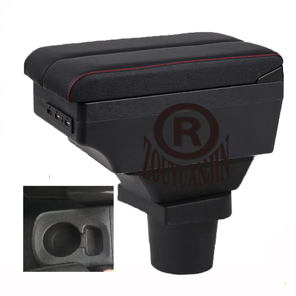 

For Opel Corsa Armrest Box Elbow Rest Center Console Storage with Phone Charging USB Interface Cup Holder