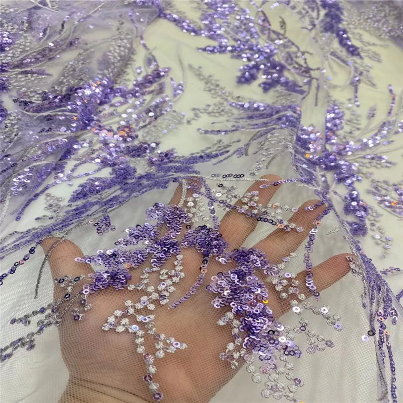 

Африканская кружевная ткань с блестками, нигерийское свадебное платье, французский материал, высокое качество, роскошь, сетчатая вышивка, 5 ярдов, 2023 г.