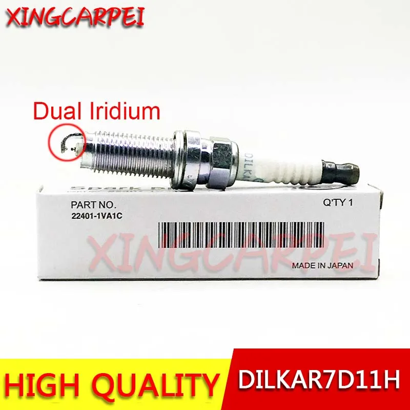 4PCS 22401 1VA1C DILKAR7D11H Dual Iridium Spark Plug For Nissan Rogue 2