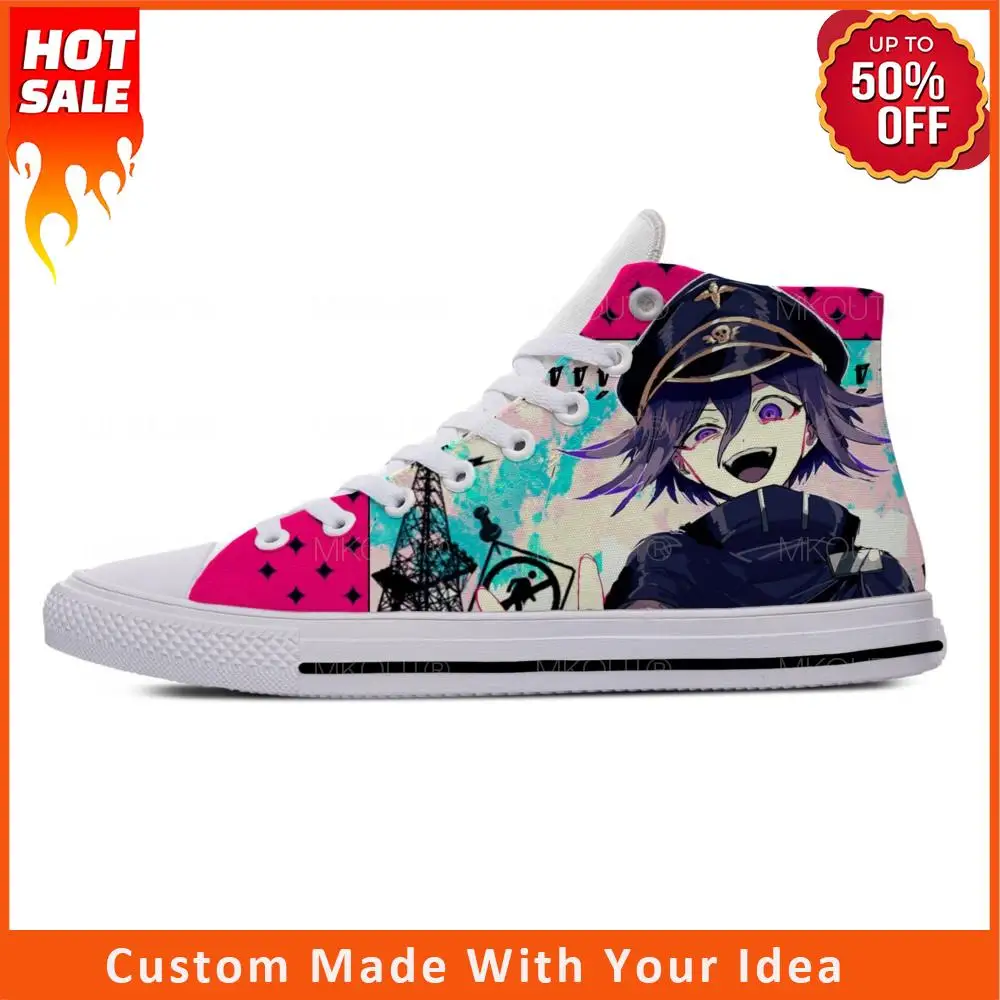 

Anime Cartoon Manga Kokichi Ouma Oma Danganronpa Casual Cloth Shoes High Top Lightweight Breathable 3D Print Men Women Sneakers