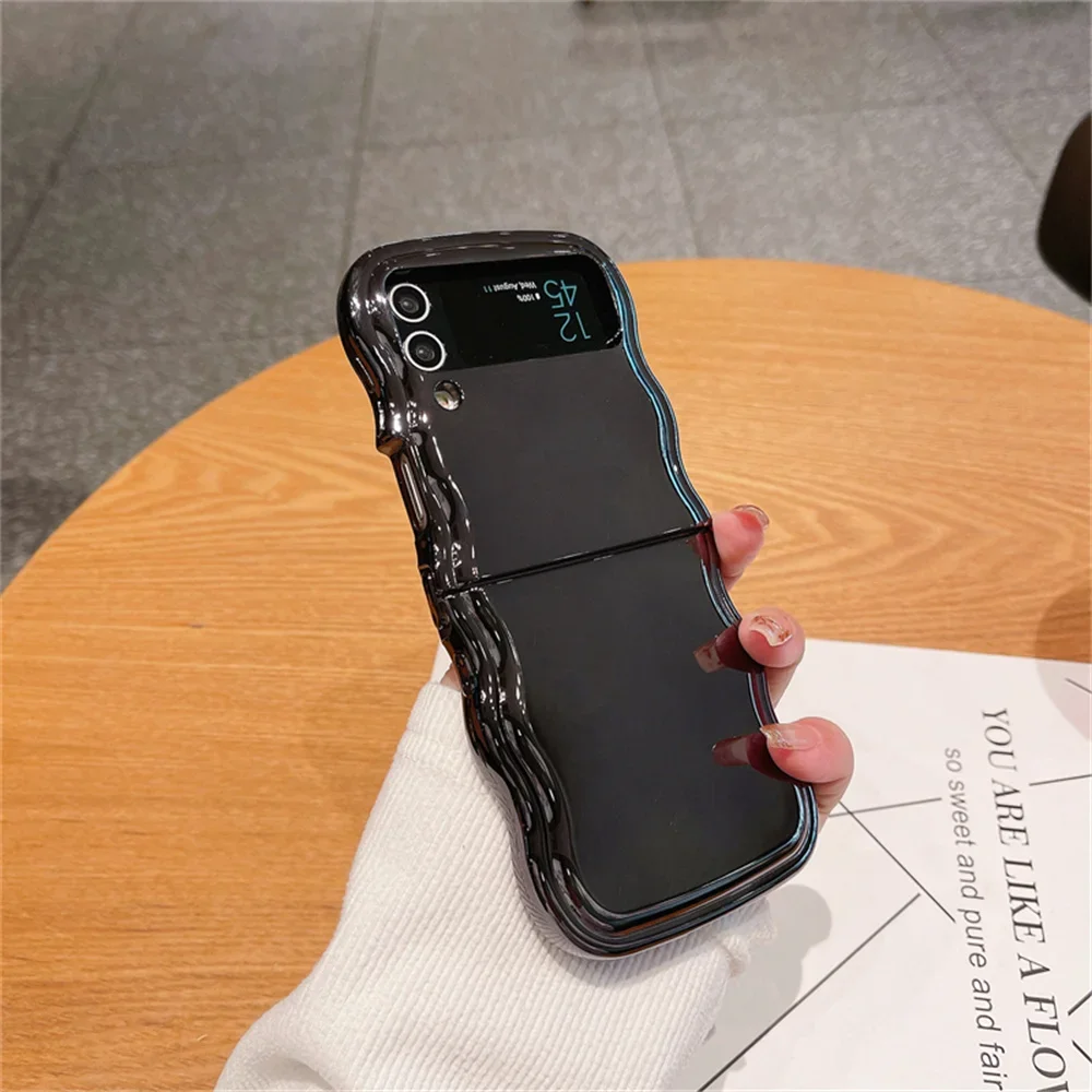 Laser Electroplated Wave Border Slim Shockproof Phone Case with Lens Cover
