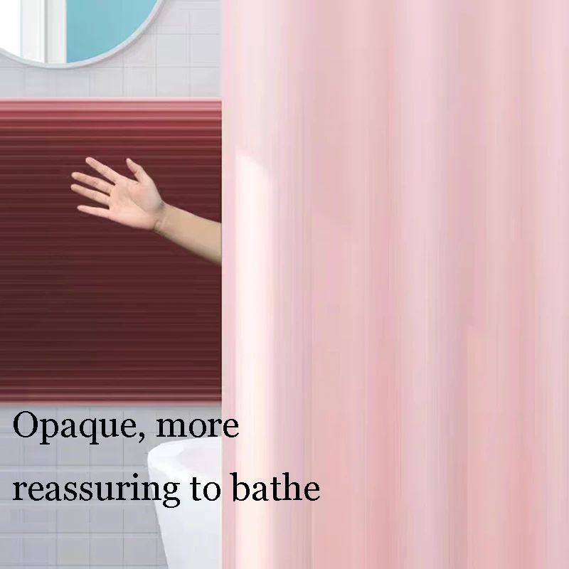 Hotel grade fabric shower curtain 180 x 180 cm pink waterproof shower curtain rust resistant buttonholes with 12 hooks shower curtains