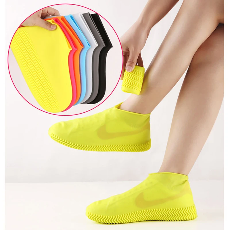 1Pair Silicone waterproof shoe covers for outdoor rainy day