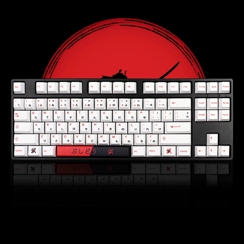 Gmk-bushido Keycap Perfil Cereja Dye Subb Keycaps Teclado Mecânico Compatível Gk61 Lk67 Tm680 Rk61 104 7u Barra de Espaço