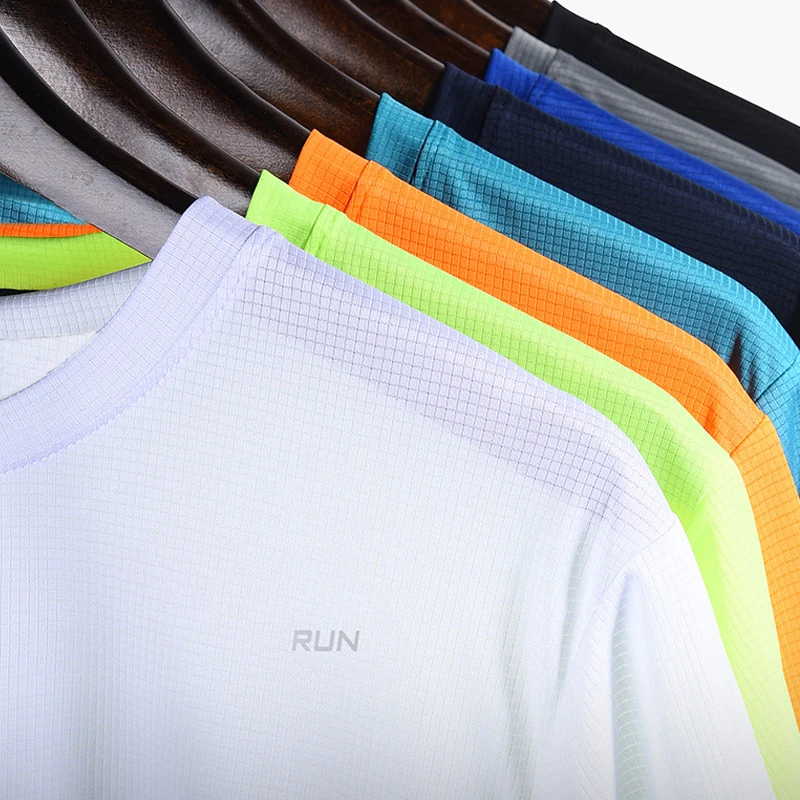 Sport Gym t Shirt Men Quick Dry Running Bodybuilding Shirts Short Sleeve...