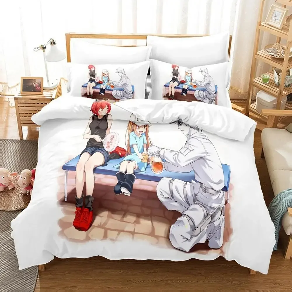 3d Print Anime Cells At Work!Bedding Set Single Twin Full Queen King Size Bed Set Adult Kid Bedroom Duvet Cover Set Home Textile