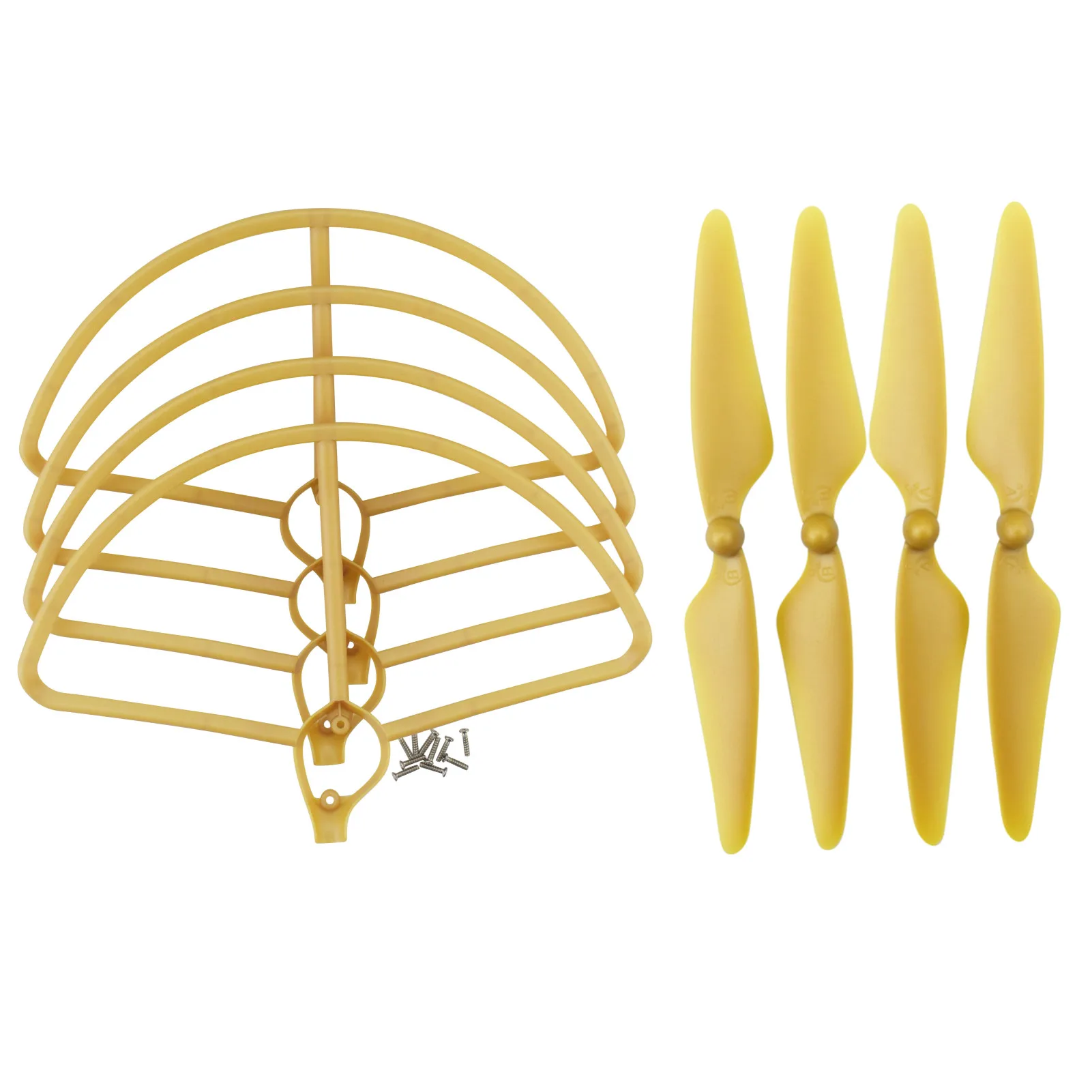 Ricambi Rc 4 Pezzi Cw/Ccw Pagaie Con 4 Protezioni Prop Per Hubsan H501S H501A/H501C/H501M/H501S Con H501S Pro Aereo Oro