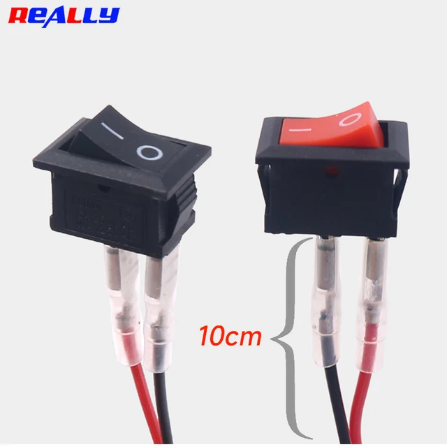 10 Interruttori A Bilanciere Neri Rotondi - Pre-saldati, SPST 2 Pin, 6A/250V, Per Auto, Barche, Elettrodomestici - Foto 7