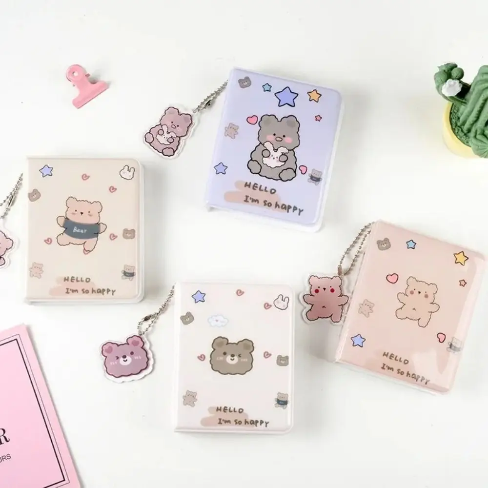 아이돌 카드 수집 곰 포토 카드 거치대 필름, 곰 사진 앨범, 투명 내부 페이지 게임 카드 보호대, 10 장