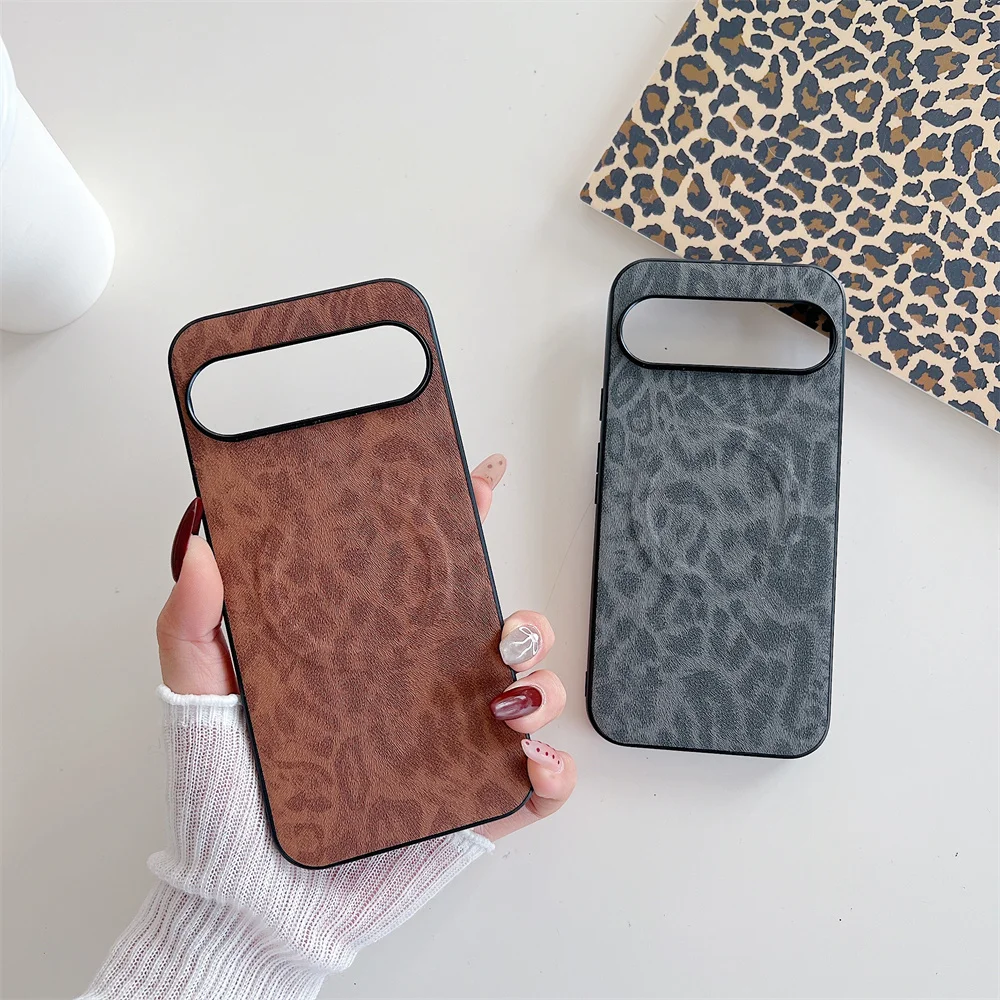 Leopard Print Magnetic Shockproof Case with Wireless Charging Capability