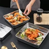 Stainless Steel Square Food Service Tray Nonstick Bakeware Fruit Cookie Bread Plate Kitchen Organizer Storage Container Utensils 3