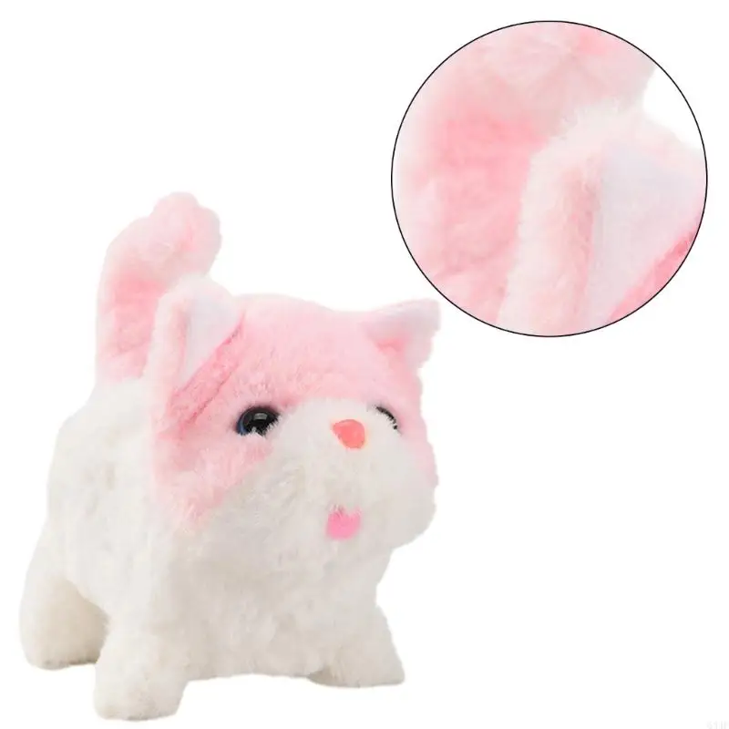 634F Interactive Plush Toy Can Walking Meowing Realistic Stuffed Animal for Kids