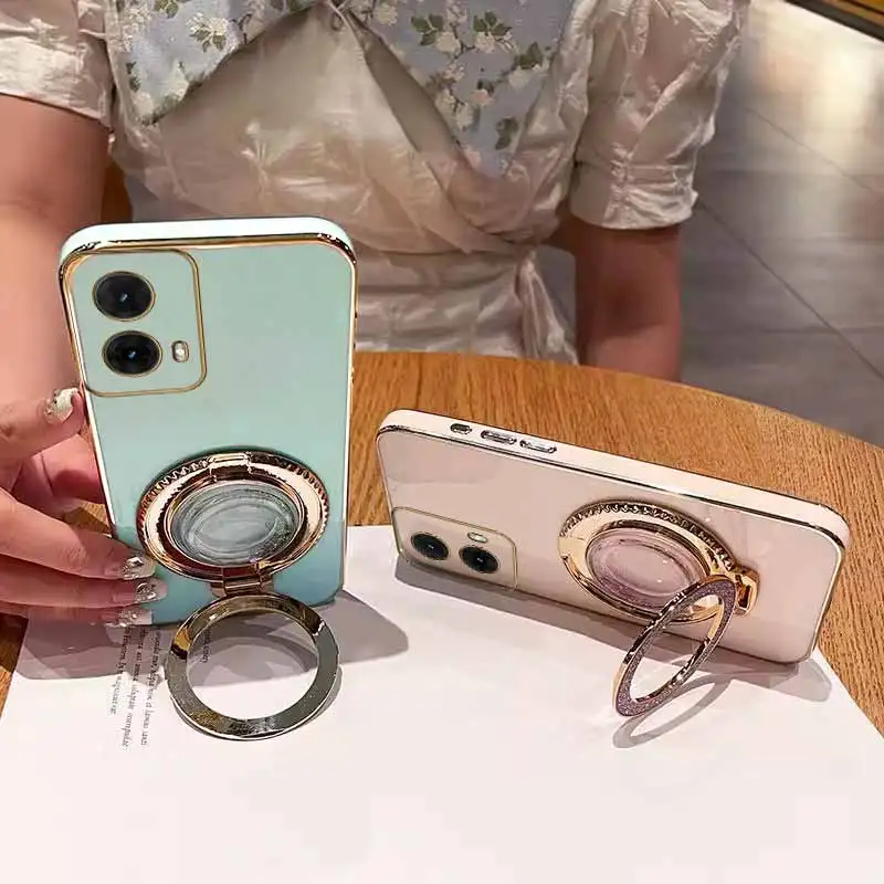 Premium Circular Support Plating Phone Case Cover