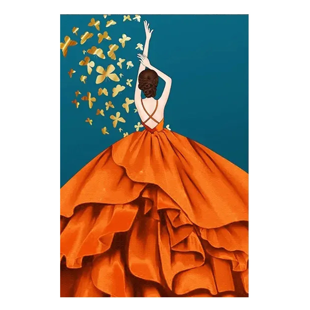 

YI BRIGH Dynamic Diamond Painting Full Square Diamond Round Diamond DIY Dancing Girl Painting Room Decorative Handmade Gift