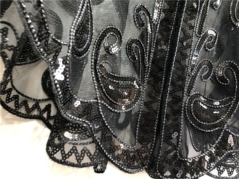 Grace Karin Chemisier à Paillettes Pour Femme Manches Courtes Lanterne Col Rond Pull A Paillettes Haut