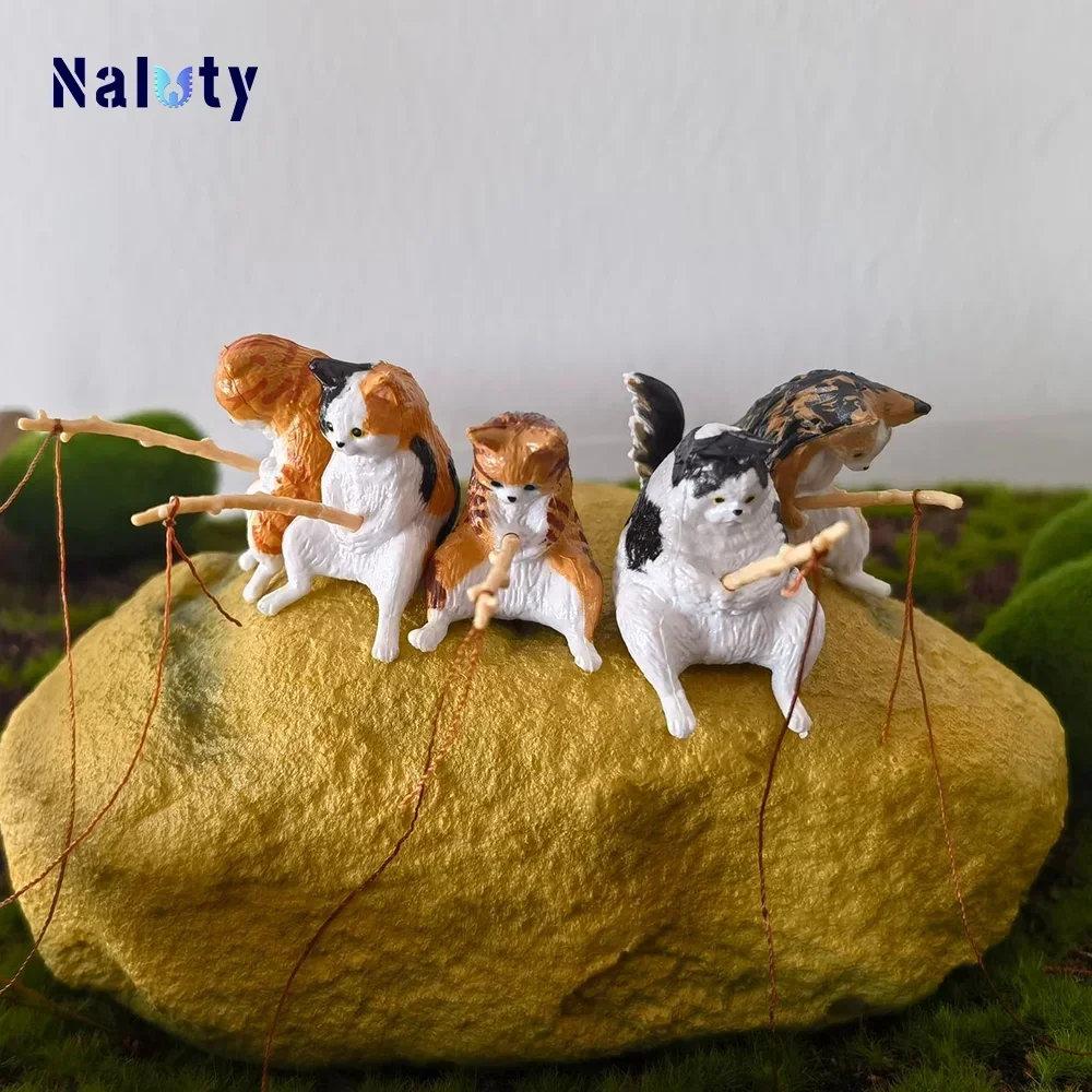 Aquarium Decoration 8 Style Small Fishing Cat Aquarium Accessories Landscaping Ornament Fish Tank Accessories Diy