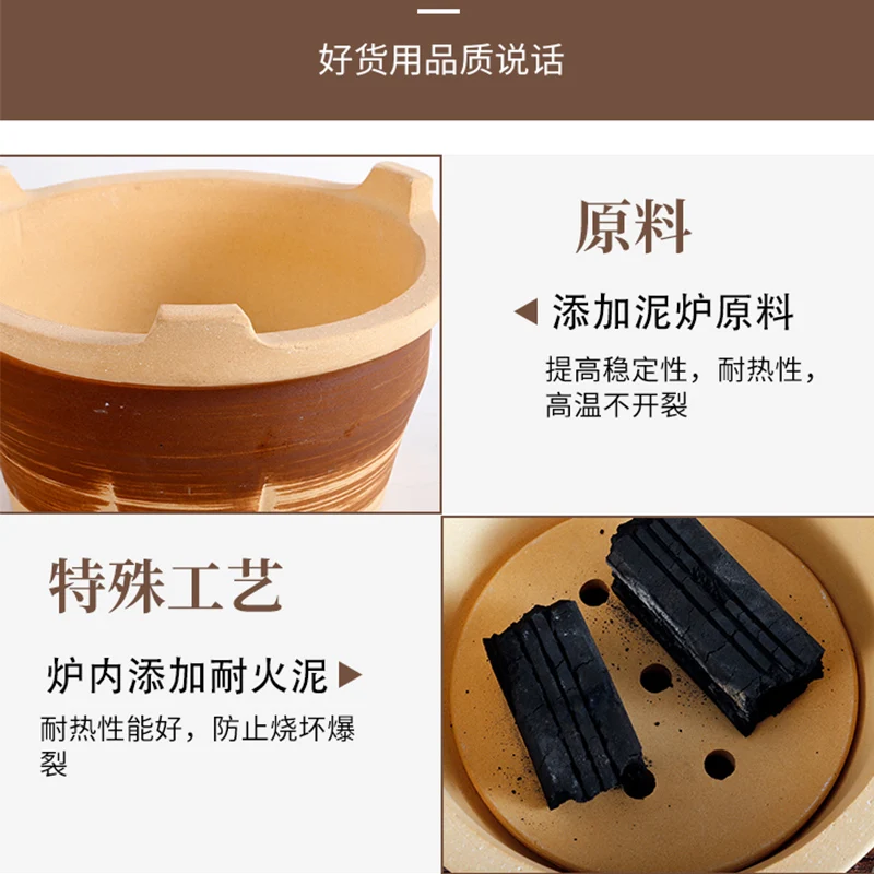 Small Household Barbecue Mesh Charcoal Stove Outdoor Hot Pot Soup Porridge Casserole Clay Pottery Grill Fire Tea Stove Teaware