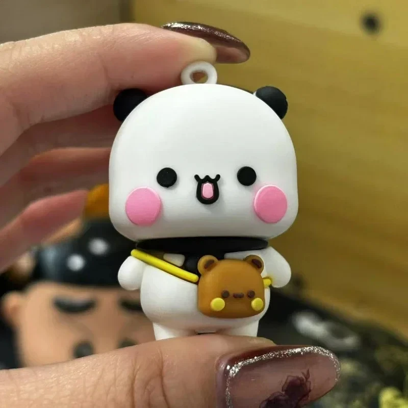 Panda Bubu and Yier Key Holder Charm Keychain Backpack Cute Cartoon Bear Doll Anime Key Ring Couple Jewelry Valentine's Day Gift 6