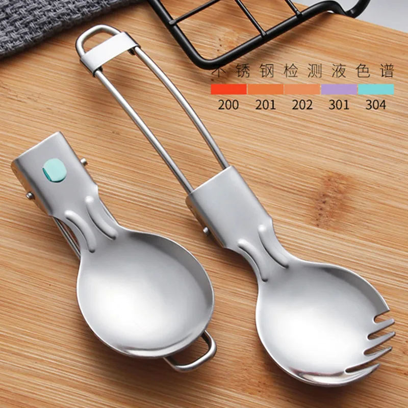 Portable Foldable Cutlery Set 304 Stainless Steel Detachable Chopsticks Knife Fork Spoon Hiking Outdoor Camping Travel Tableware