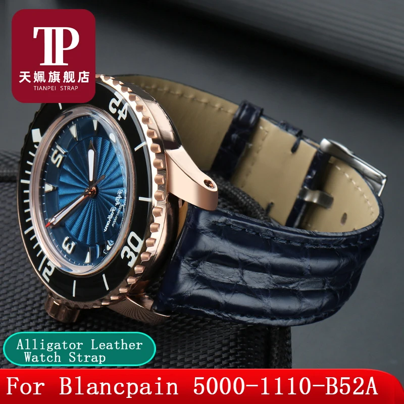 Cinturino In Pelle Di Coccodrillo Per Orologio Blancpain 50 Fathoms 5015 Cinturino Da Uomo Cinturino Da 23Mm