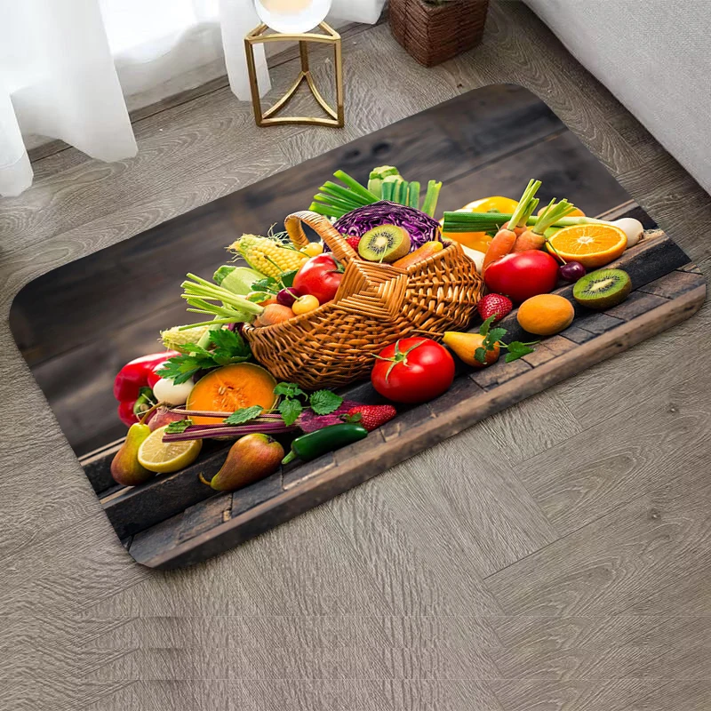 

Fresh Fruit Kids Carpet Home Decoration Non-slip Kitchen Mat Carpet Living Room Bathroom Floor Mats House Entrance Mat Rug Foot