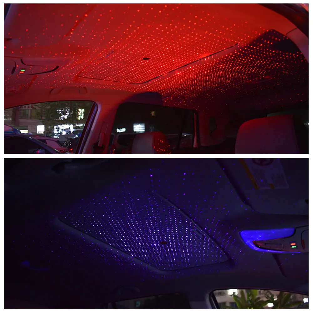 USB LED Car Interior Decorative Light Roof Star Light DJ Christmas Atmosphere Ambient Light Multiple Lighting Effects