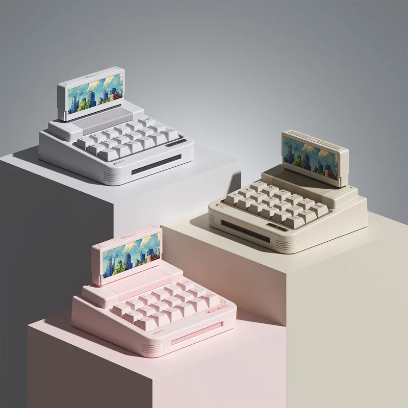 80Retros GB PAD 레트로 미니 키보드 FC GB 스타일 키 캡 CNC 알루미늄 BT 2.4G 무선 지원 QMK 맞춤형 스위치 핫 스왑 가능