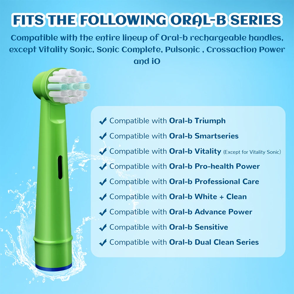 Electric Toothbrush Replacement Heads Compatible with Kids Oral B Braun Soft Bristles and Small Brush Heads for Sensitive Teeth