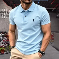 Polo homme 100 % coton pur, marque haut de gamme 2026, manches courtes, broderie poney, mode été, luxe, haut de golf, t-shirt décontracté 2