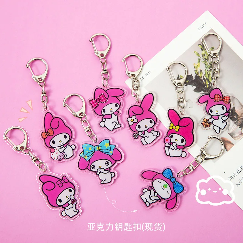 

Sanrio My Melody Cartoon Keychain Creative Girl Personality Trendy Good Looking Acrylic Schoolbag Pendant Small Gift Accessories