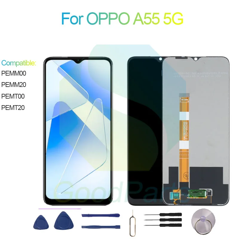 

ЖК-дисплей для OPPO A55 5G, экран 6,5 дюйма PEMM00, PEMM20, PEMT00, PEMT20 A55 5G, сенсорный дигитайзер в сборе, замена
