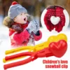 Kids Snowball Maker Cute Snowball Maker Tool Winter Outdoor Love Heart Shaped Snow Ball Maker For Kids & Adults Snow Ball Fights 2
