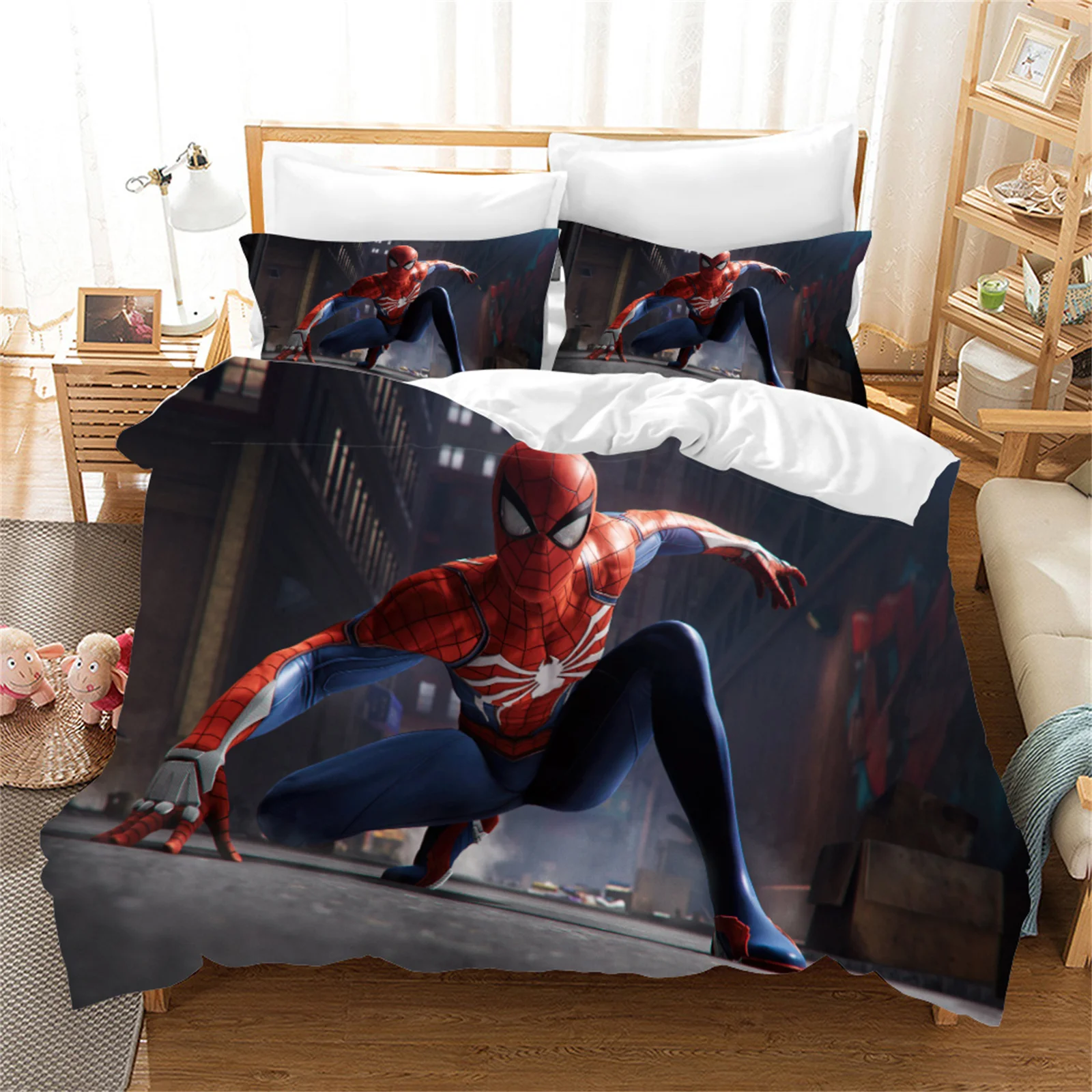Housse de couette Spiderman 220×240, parure de lit, 2 personnes, double – Image 18
