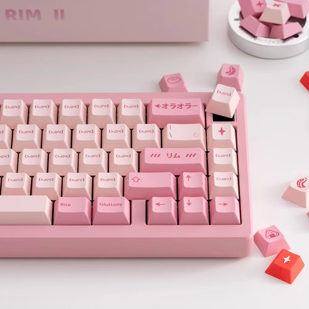 PBTfans Rim R2 Keycap PBT Double Shot Custom Anime Pink Keyboard