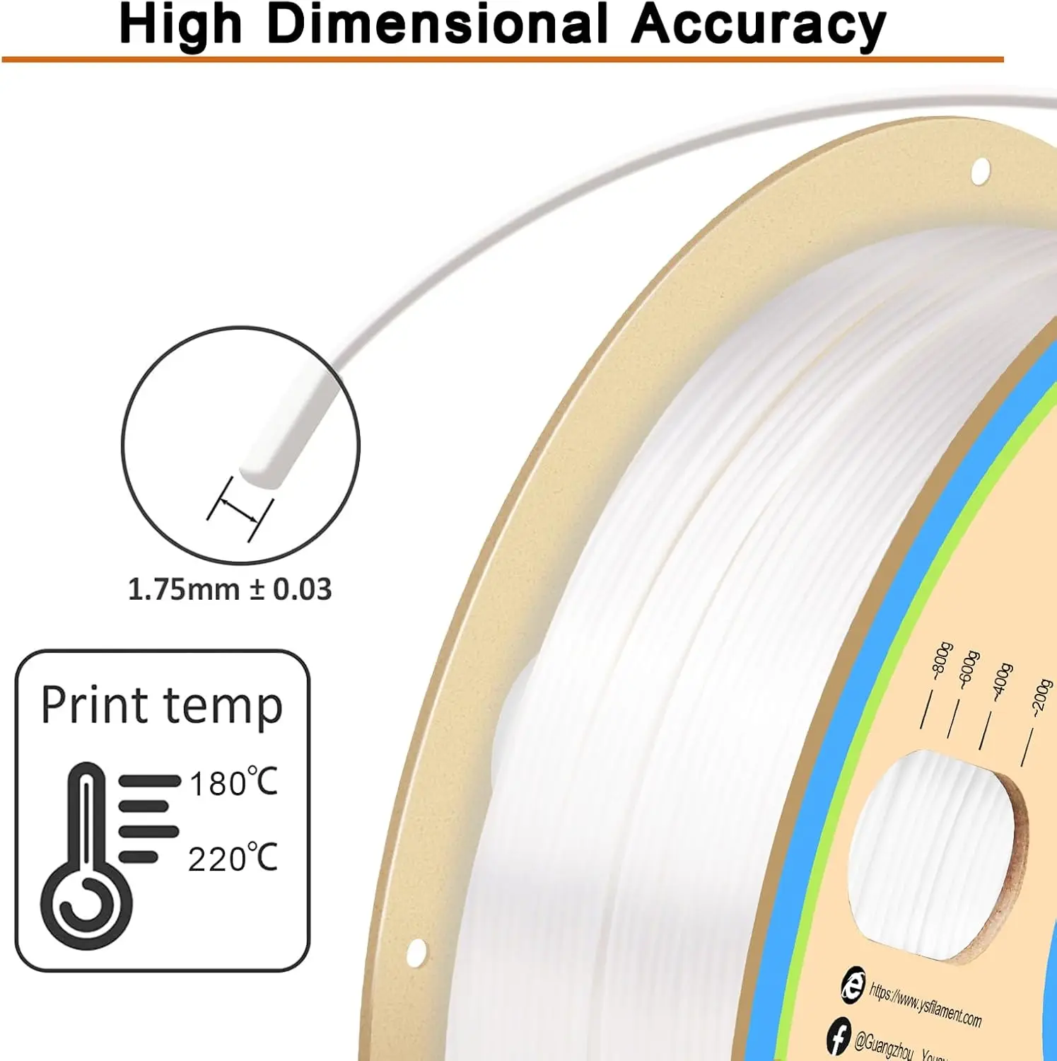 3D 프린터 재료용 실크 PLA 필라멘트 1.75mm 스풀 와이어, 안전, 진공 포장, 250g