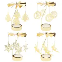Metal Rotating Candle Holder Christmas Angel Rotating Candle Holder Dinner Party Wedding Party Candle Holder Decoration Gifts 1