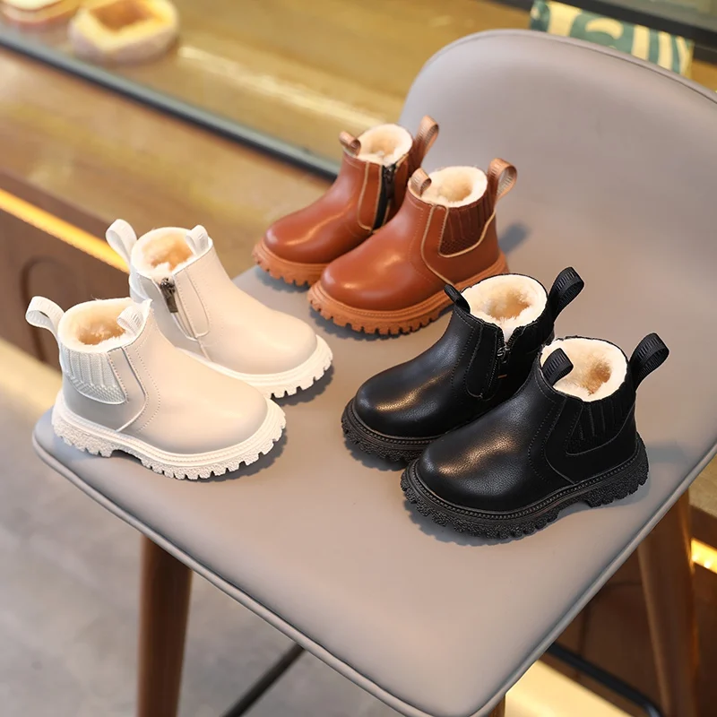 Baby Kids Short Boots Autumn Winter Super Warm Girls Boys Shoes PU Leather Children Boots Fashion Toddler Boots Kids Snow Shoes 1