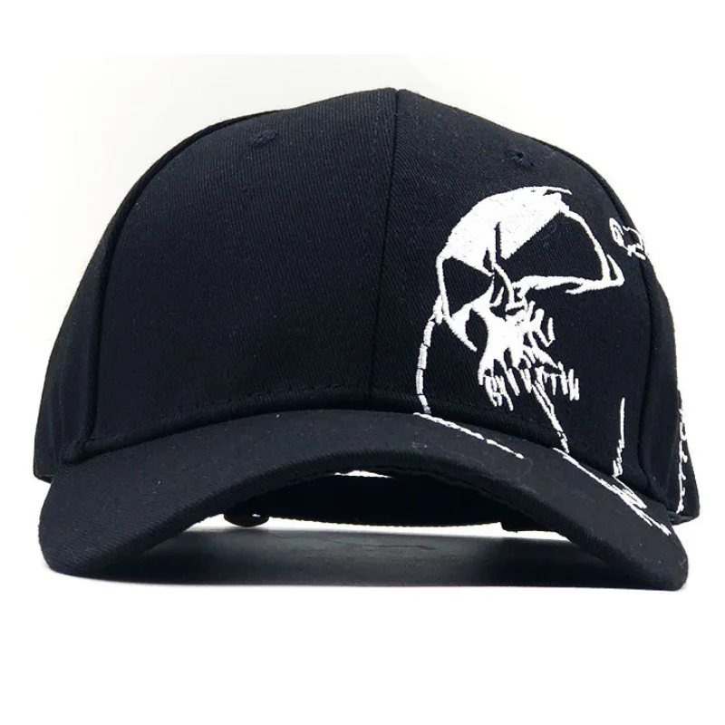 

New Skull Baseball Cap Frayed Visor Hat For Men