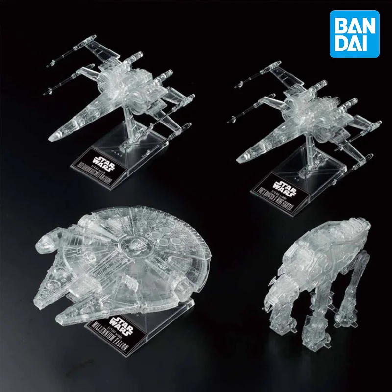 

Bandai Original Anime STAR WARS:RETURN OF THE JEDI CLEAR VEHICLE SET Millennium Falcon Assembly Model Collectible Toys Gift