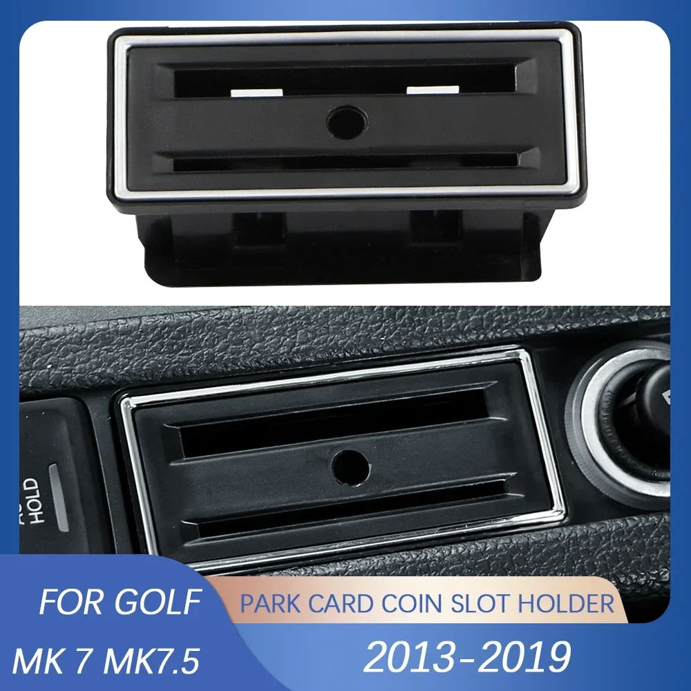 Car Park Card Coin Slot Holder Per Volkswagen Vw Golf Golf 7 Mk7 7.5 Mk7.5 Gti 2012-2019 Abs Nero Center Console Card Holder